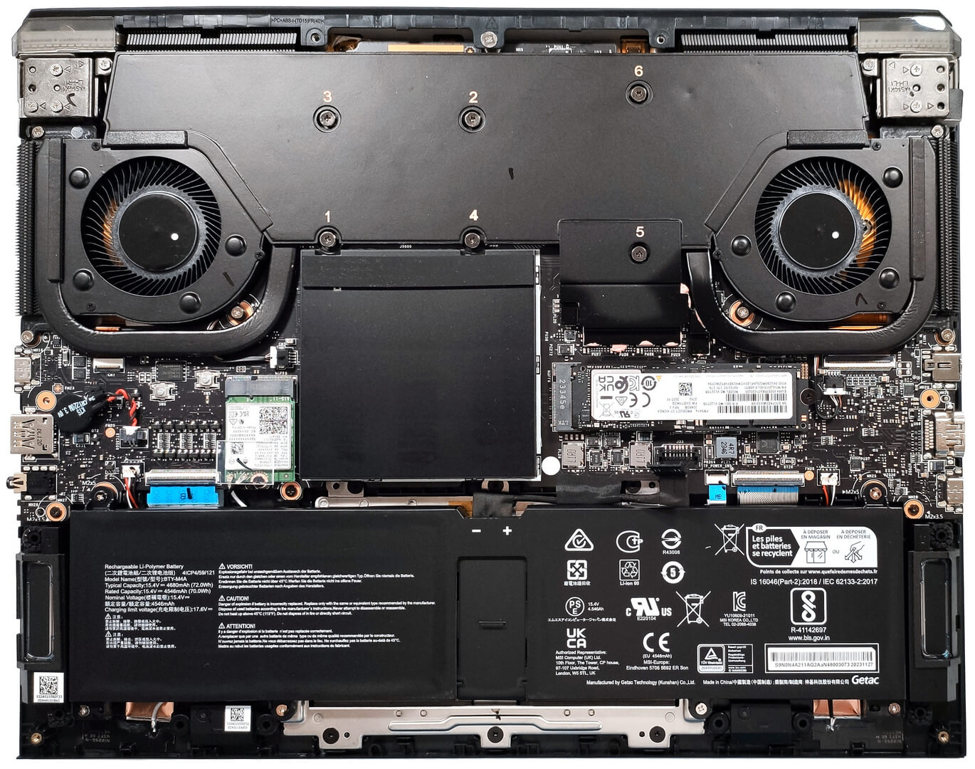 Internal Photo of MSI Stealth 14 AI Studio A1UCXG A1UDXG A1VFG A1VEG GPU Fan original MS-14K2 (Stealth 14 AI Studio A1V)